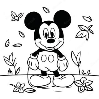 Colorful Mickey Mouse In Autumn Coloring Page 10402-8634