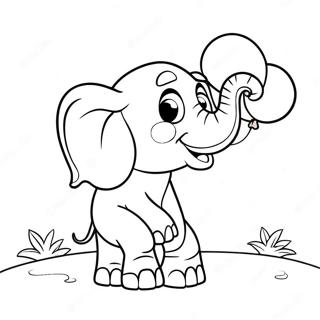 Playful Drunk Elephant With Balloons Coloring Page 10432-8659