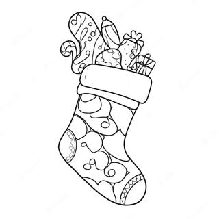 Christmas Stocking Filled With Gifts Coloring Page 10441-8672