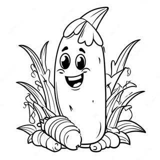 Happy Corn Character Coloring Page 10492-8712