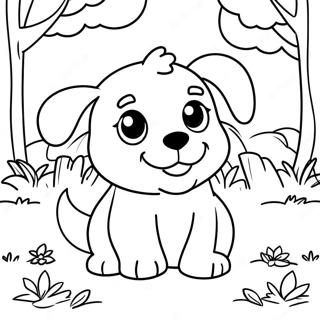 Playful Puppy In The Park Coloring Page 10522-8735