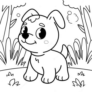 Playful Puppy In The Park Coloring Page 10522-8736