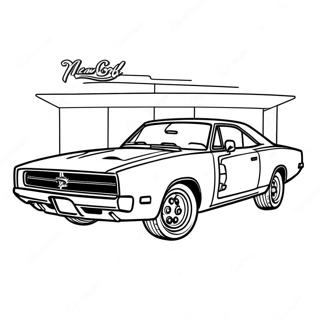 Classic Dodge Charger Coloring Page 1052-835