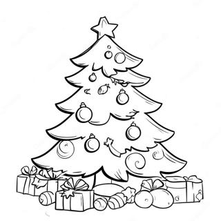 Vintage Christmas Tree Coloring Page 10541-42916