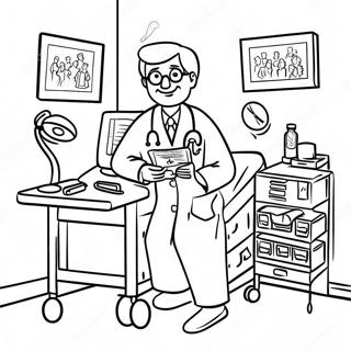 Busy Doctor In Hospital Coloring Page 10572-8775