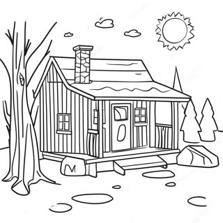 Charming Rustic Cabin Coloring Page 10582-8777