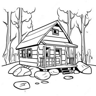 Charming Rustic Cabin Coloring Page 10582-8779