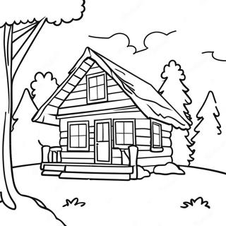 Charming Rustic Cabin Coloring Page 10582-8780