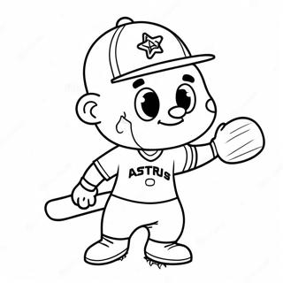 Cute Astros Mascot Coloring Page 10622-8810