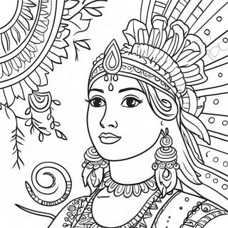 Colorful Indian Festival Coloring Page 10632-42917