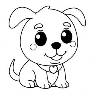 Kawaii Dog Coloring Page 10641-8818