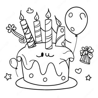 Happy Birthday Celebration Coloring Page 10671-8843