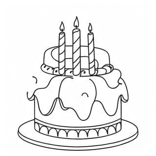 Elegant Birthday Cake Coloring Page 10672-8846