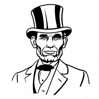 Abraham Lincoln In A Top Hat Coloring Page 10692-8861