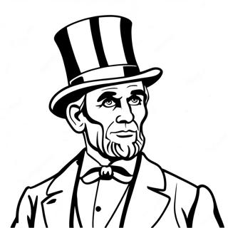 Abraham Lincoln In A Top Hat Coloring Page 10692-8862