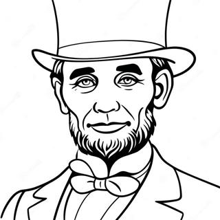 Abraham Lincoln In A Top Hat Coloring Page 10692-8863