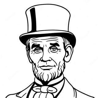 Abraham Lincoln In A Top Hat Coloring Page 10692-8864