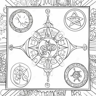 Mystical Tarot Symbols Coloring Page 10722-8887