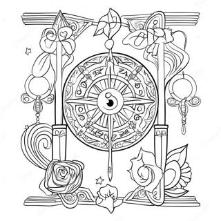 Mystical Tarot Symbols Coloring Page 10722-8888