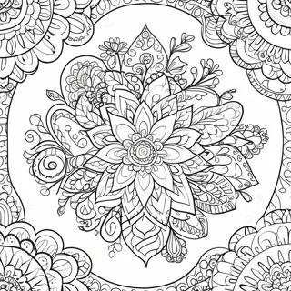 Rangoli Floral Patterns Coloring Page 10741-8902