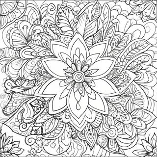 Rangoli Floral Patterns Coloring Page 10741-8903