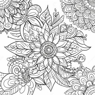 Rangoli Floral Patterns Coloring Page 10741-8904