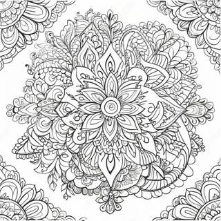 Intricate Rangoli Design Coloring Page 10742-8900