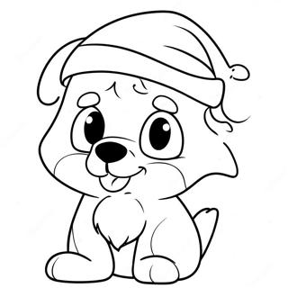 Cuddly Bluey With Santa Hat Coloring Page 10782-8933