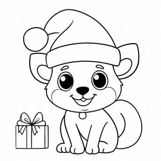 Cuddly Bluey With Santa Hat Coloring Page 10782-8934