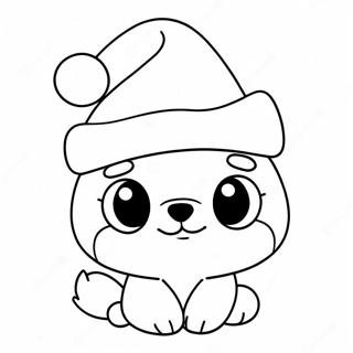 Cuddly Bluey With Santa Hat Coloring Page 10782-8935