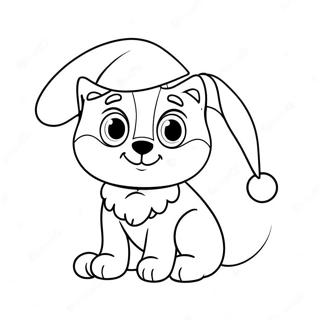 Cuddly Bluey With Santa Hat Coloring Page 10782-8936