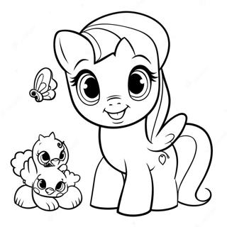 Fluttershy With Cute Animals Coloring Page 10792-8943