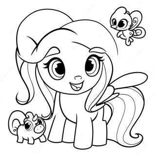 Fluttershy With Cute Animals Coloring Page 10792-8944