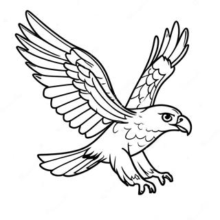 Majestic Hawk Flying Coloring Page 10822-8963