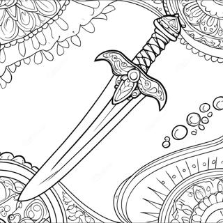 Fantasy Sword With Gems Coloring Page 1082-859