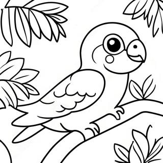 Colorful Parakeet In A Tropical Tree Coloring Page 10872-9012