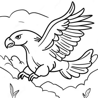 Majestic Bald Eagle In Flight Coloring Page 10882-9013