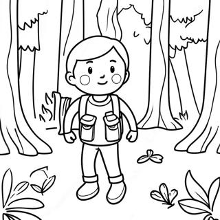 Adventurous Amanda Exploring A Forest Coloring Page 10892-9022