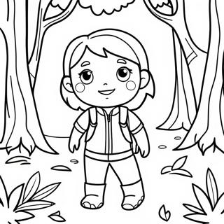 Adventurous Amanda Exploring A Forest Coloring Page 10892-9024