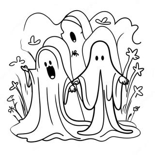 Mysterious Ghosts Coloring Page 10942-9063