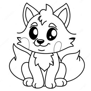 Cute Wolf Anime Character Coloring Page 10952-9070