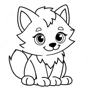 Cute Wolf Anime Character Coloring Page 10952-9071