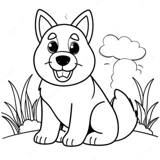 Cute German Shepherd Dog Coloring Page 10962-9075