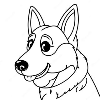 Cute German Shepherd Dog Coloring Page 10962-9076