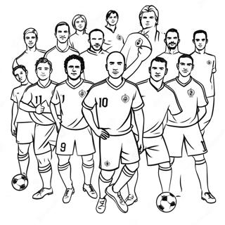 Exciting World Cup Soccer Players Coloring Page 10982-9093