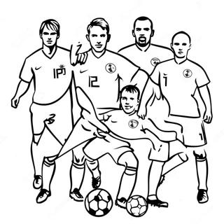 Exciting World Cup Soccer Players Coloring Page 10982-9096