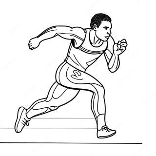 Olympic Athlete Sprinting Coloring Page 11002-9109