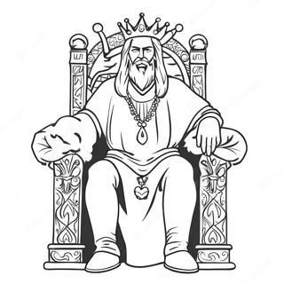 Majestic King On Throne Coloring Page 11022-9129