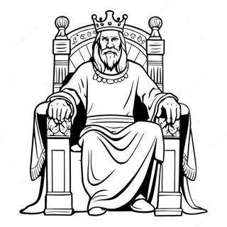 Majestic King On Throne Coloring Page 11022-9130