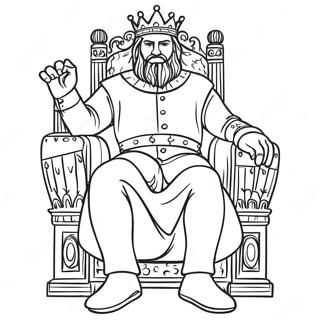 Majestic King On Throne Coloring Page 11022-9131